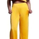 Daisy Wide legged, high waisted pants with pockets paired with crop top. Yellow (Med) Photo 0