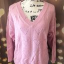 Heart cutout sweater knit lilac pink v Photo 7