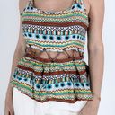 Lovers + Friends Millau  Printed Cage Tank Peplum Top Size Medium Photo 0