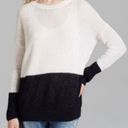 Vince  Linen White Navy Colorblock Open Knit Oversized Sweater XS Photo 7