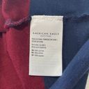 American Eagle New  Throwback Rugby Stripe Cropped Polo Shirt Maroon Navy Size XS Photo 12