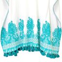 NWT Cabana Life St Pete Embroidered SPF Cover Up White Turquoise Tassel Size S/M Size M Photo 7