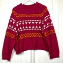 Universal Threads Universal Thread Womens Sweater Dark Pink Tan XL Raglan Sleeves Cropped Chunky Photo 0