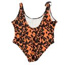 Boohoo  | NWT Orange Cheetah Print Scoop Back Plus Size Swim Suit Size 20 Photo 7