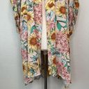 Maurice's  Floral Cinched Sleeves Open Front Kimono Photo 3