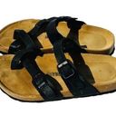 Cushionare Cushionaire Womens Sandals Luna Cork Footbed One Finger Slip On Black Size 8 Photo 0