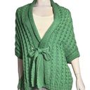 Blarney Woolen Mills One Size Green Chunky Merino Wool Wrap Sweater Poncho Photo 0