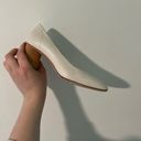 COS  Cream Leather Round Toe Wooden Heel Pumps Photo 33