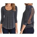 Chaser  Revolve Black Burnout Open Back Design Top Shirt Long Sleeve Women’s S Photo 1