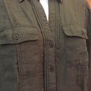 Dress Barn Olive Green  Button Down Shirt Size Small Photo 3