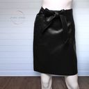 Bagatelle  Black Faux Leather Belted Bow Front Mini Skirt Size XS Photo 2