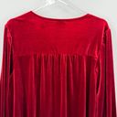 Wonderly  red crush velvet ruched faux wrap long sleeve blouse 1X Photo 3