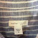 J.Jill  Love Linen 100% Linen Blue White Striped Buttoned Tunic Tank Medium Photo 2