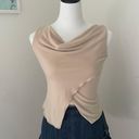 The Vintage Shop Vintage Tan Open Front Cowl Neck Cropped Tank Top Photo 0