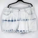 Ava & Viv AVA VIV denim shorts tie dye cut off Size 20 plus size 2X hi rise Photo 0