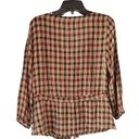 Mango 1644 MNG  Tartan Plaid Blouse Size Small Photo 2