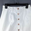 Buttons White Denim Mini Skirt w/  Photo 1