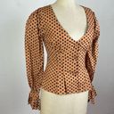 Majorelle Revolve  Brown Tailored Polka Dot Blouse Photo 1