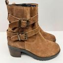 Krass&co Vintage Foundry . Boots Size 7 Tan Leather Round Toe Block Heel Buckle Detail Photo 0