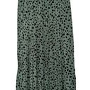 easel  GREEN & BLACK SPOTTED PLEATED FLOWING MAXI SKIRT SMALL Photo 0