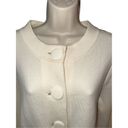 Talbots  Cardigan Sweater L Cream 100% Cotton Mod Style Big Buttons NWOT Photo 1