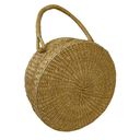 Romar Corp 90's Coastal Round Woven Rattan Clutch Purse Straw Handbag Neutral Tan Photo 0