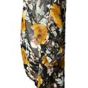 Emory park  Women Yellow & Black Floral Print Kimono Wrap Beach Cover Up Size L Photo 2