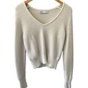 ZARA  V-Neck Long Sleeve‎ Cream Sweater Womens Size Medium Soft Cozy Photo 0