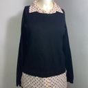 Adrianna Papell  Black Sweater Top With Pinkblack Heart Blouse Photo 1