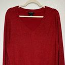 Lane Bryant  Red Metallic V-neck Sweater Photo 2