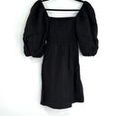 Tuckernuck  Womens Black Linen Annie Smocked Puff Sleeve Mini Dress Size XS Photo 2