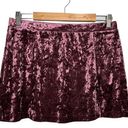 Abound New Nordstrom  Crushed Velvet Velour Mini Retro 90s Y2K Skirt Burgundy L Photo 0