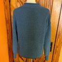 Pink Lily  Blue Cable knit Henley Sweater Photo 7