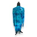 Paris Montana Vintage Salvage Duster Turquoise Blue Burnout Velvet Fringe Silk Size undefined Photo 3