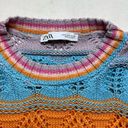ZARA  Knit Crochet Rainbow Sleeveless Sweater Vest Jumper Photo 1