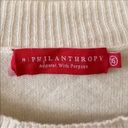 n:philanthropy n.philanthropy Cream Wool Cashmere Blend Lace Up Sweater Photo 3