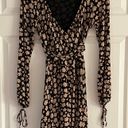 Free People Pradera faux wrap floral dress tie long sleeve size L Photo 0