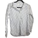 Garnet Hill Organic Pima Floral Patterned White Button Print Shirt Photo 0