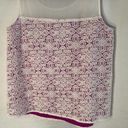 Cynthia Steffe  XS Tank Top Purple White Lace Silhouette Lined Semi Sheer 544 Photo 4