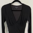 Majorelle  Revolve Black Ribbed V-neck Ruched Long Sleeve Cruz Mini Dress Size S Photo 2