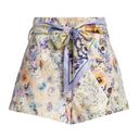 Zimmermann  Tama High Waisted diamond Floral Linen Silk Belt Short AU 0 US 4 New Photo 1