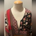 Chico's  shacket Womens Large 2 Boho Patchwork Zip frayed hem Jacket Blouse Photo 2