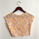 l*space Revolve L* Womens Top Orange Wildflower  Floral Cropped Size XL Photo 2