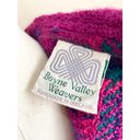 Boyne Valley Weavers Handmade Wool Blend Poncho Wrap Scarf Purple Plaid Fringe Size undefined Photo 5