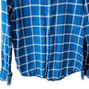 Draper James  Shirt Size 4 Blue Plaid Long Sleeve Button Up Cotton Rayon Photo 2