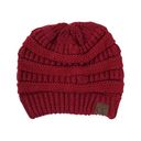 NWOT Burgundy CC Beanie Cable Knit Beanie Thick Soft Warm Red Photo 0