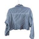 American Eagle  Bomber Cropped Corduroy Light Blue Cotton Jacket Sz S Photo 2