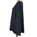 cj banks  3X-Large Top Striped Stretch Long Sleeve Boat Neck Navy Blue White Photo 4