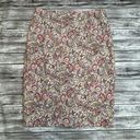 Charter Club  Womens Paisley Pencil Skirt Cream Brown Yellow Red 10 Elastic Waist Photo 1