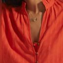 Pilcro  Anthropologie Orange Long Sleeve Button Down Top Large Photo 1